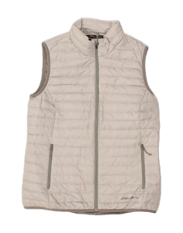 EDDIE BAUER Womens 700 Padded Gilet UK 6 XS Grey Polyester