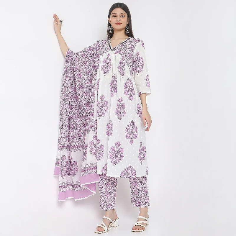 Regular Fit Printed Kurta with Pant & Dupatta Set