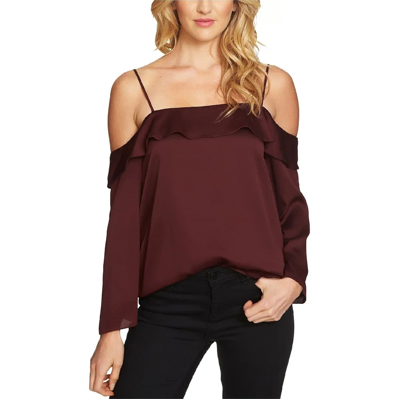 Thermal Shirts1.STATE Womens Ruffled Off the Shoulder Blouse, Red, X-Small