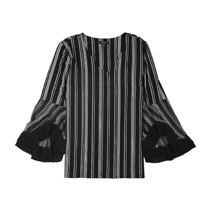 Lace-Up ShirtsAlfani Womens Striped Knit Blouse