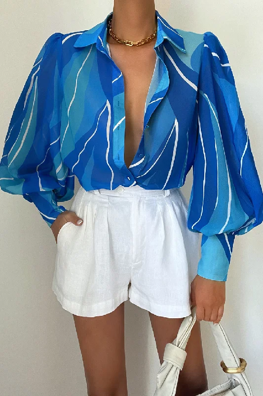 Fringed ShirtsFleetwood Blouse - Blue Rowena