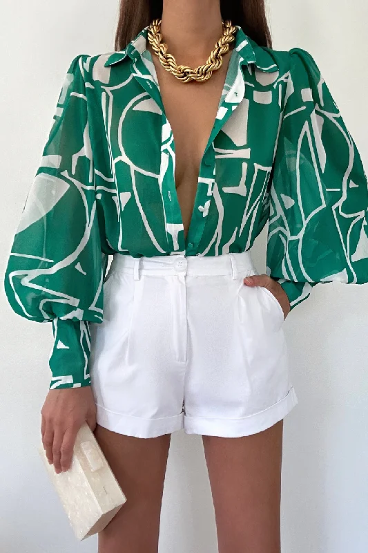 Oversized ShirtsFLEETWOOD BLOUSE - GIANI GREEN