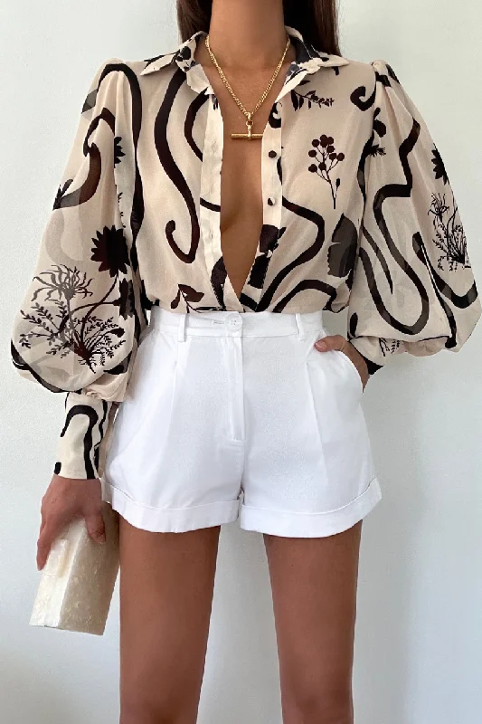 Longline ShirtsFLEETWOOD BLOUSE - LEO SAND