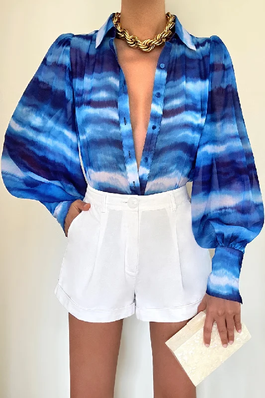 Sheer ShirtsFLEETWOOD BLOUSE - OCEAN