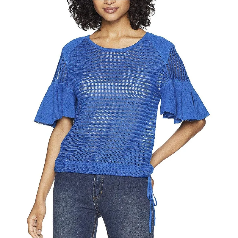 Asymmetrical ShirtsFree People Womens Babes Only Knit Blouse, Blue, Small