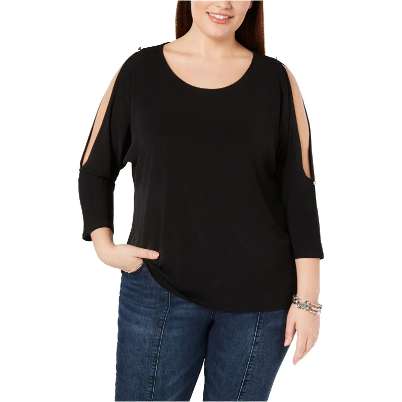 Hip-Hop ShirtsI-N-C Womens Embellished Cold Shoulder Blouse