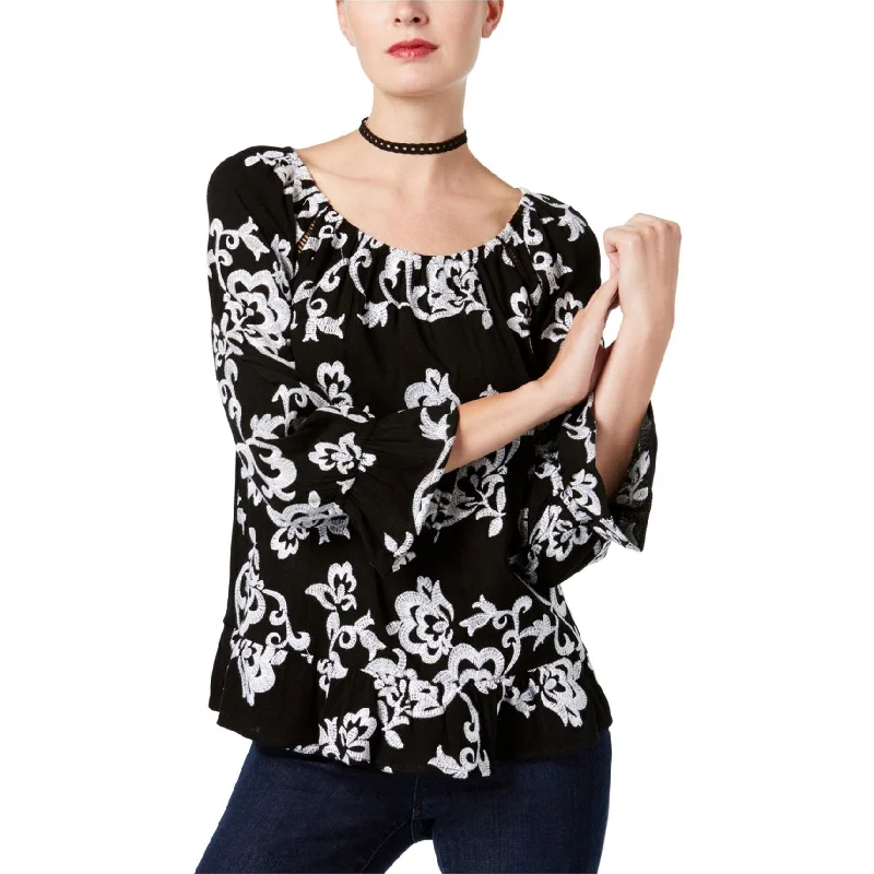 Dress ShirtsI-N-C Womens Embroidered Knit Blouse