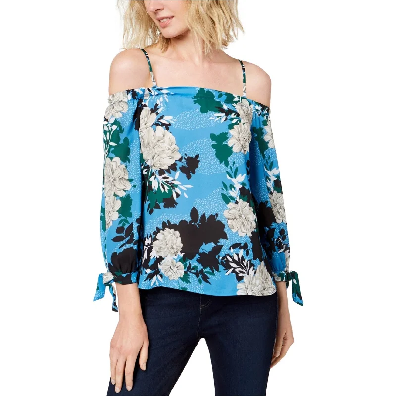 Work ShirtsI-N-C Womens Floral Off The Shoulder Blouse