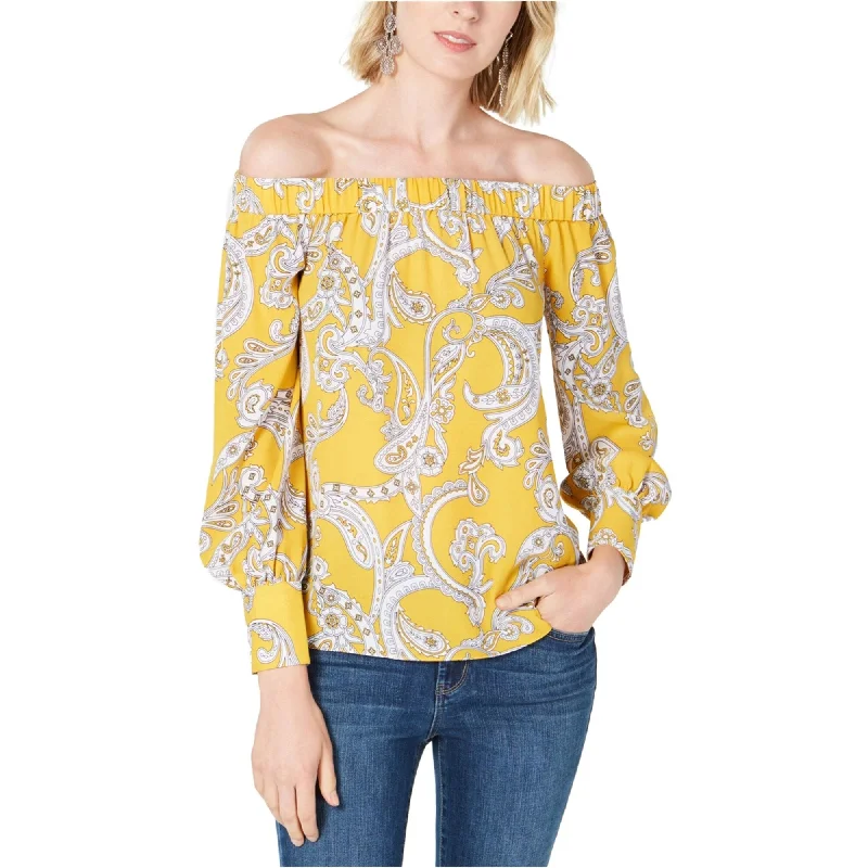 Lounge ShirtsI-N-C Womens Paisley Off The Shoulder Blouse