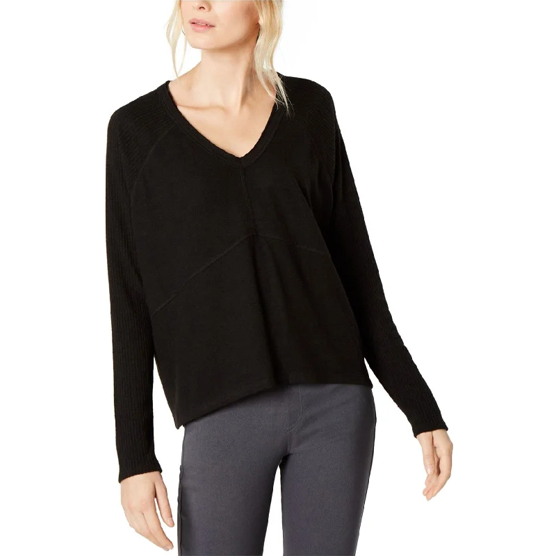 Rayon ShirtsI-N-C Womens Ribbed Sleeve Knit Blouse