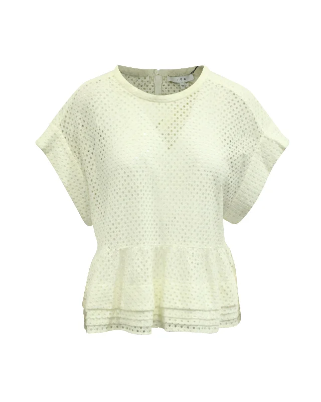 College ShirtsIRO Glen Layered Peplum Blouse in Cream Nylon