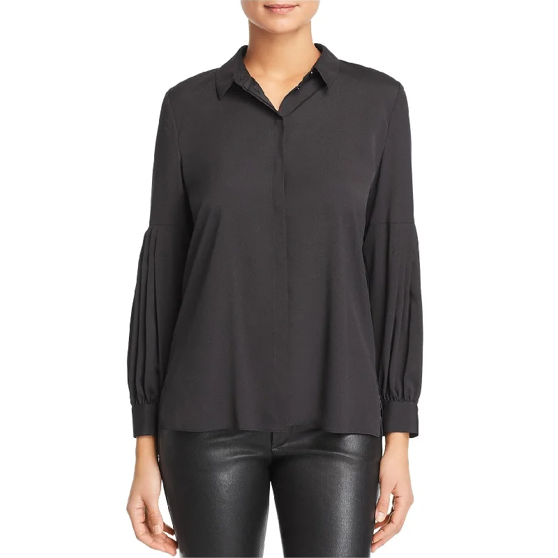 Fitted ShirtsLe Gali Womens Eloisa Button Down Blouse, Black, XX-Large