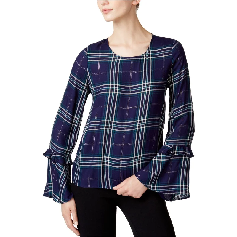 Denim ShirtsMaison Jules Womens Plaid Knit Blouse