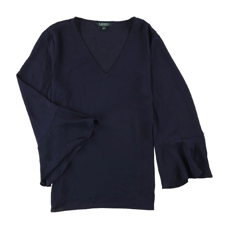 Mesh ShirtsRalph Lauren Womens Georgette Knit Blouse, Blue, Small