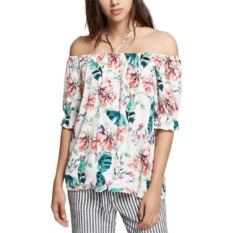 Camping ShirtsSanctuary Clothing Womens Floral Print Off The Shoulder Blouse