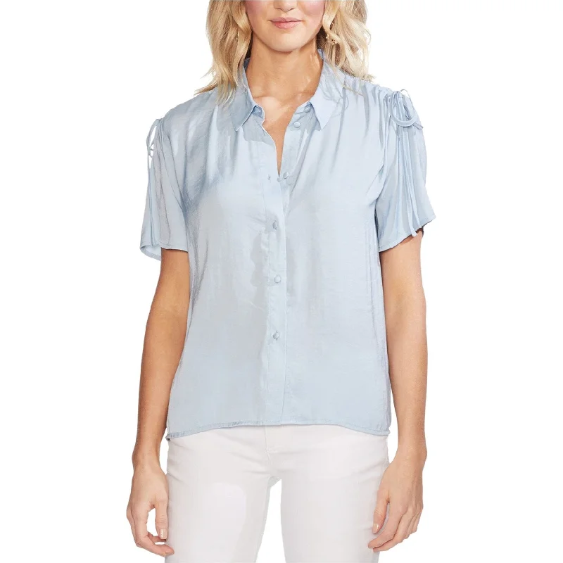 Pocket ShirtsVince Camuto Womens Drawstring Shoulder Button Down Blouse