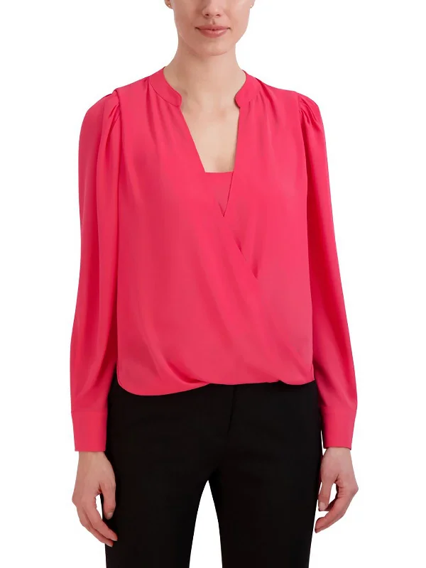 Rainproof ShirtsWomens Faux Wap Office Blouse