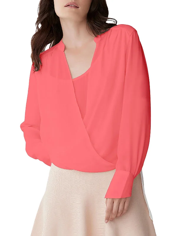 High-Fashion ShirtsWomens Hi-Low Surplice Blouse