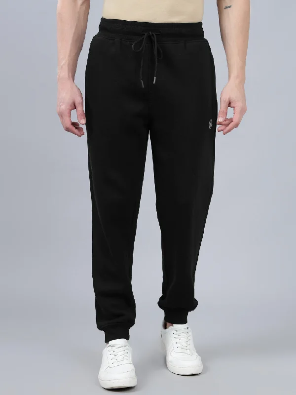 Hooded JacketsMen's Black Solid Winter Track Pant