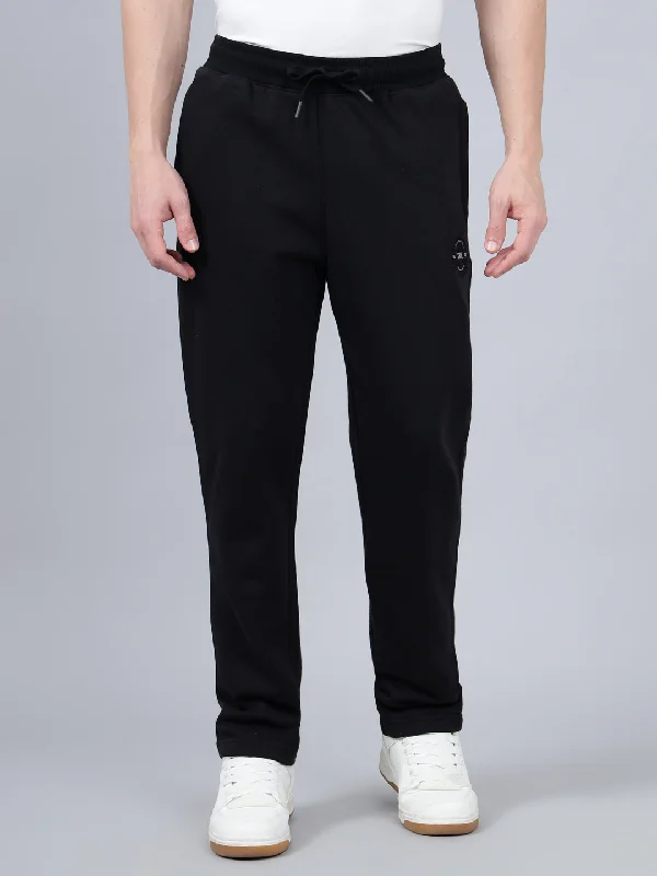 Pea CoatsMen's Black Solid Winter Track Pant