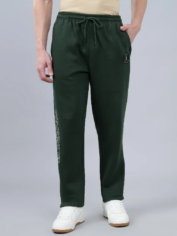 Puffer JacketsMen's Bottle Green Solid Winter Track Pant