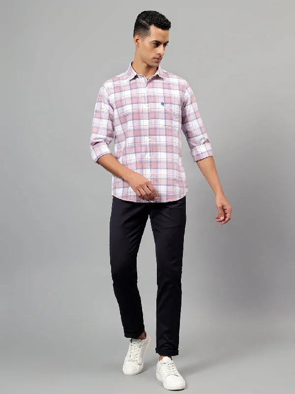 BlazersMen's Pink Checked Full Sleeves Casual Shirt