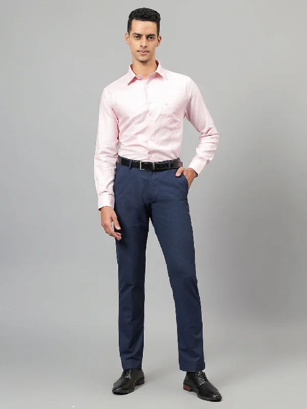 Button-Up JacketsMen's Pink Self Design Full Sleeves Formal Shirt