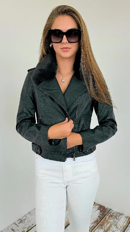 Waterproof JacketsVegan Leather Biker Jacket