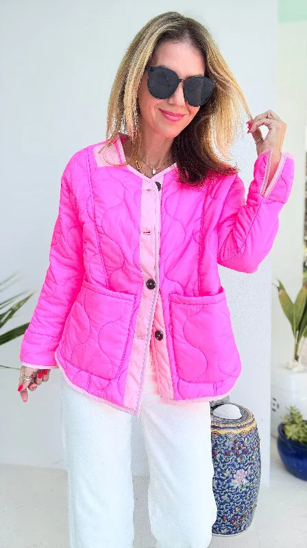 Hunting JacketsQuilted Relaxed Collarless Jacket