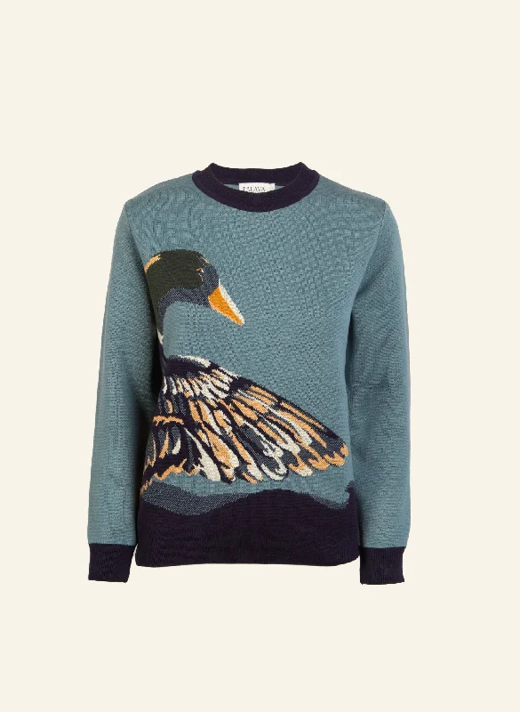 Esther Long Knitted Jumper - Mineral Blue Duck