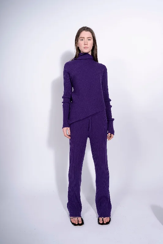 PURPLE KNITTED TROUSERS