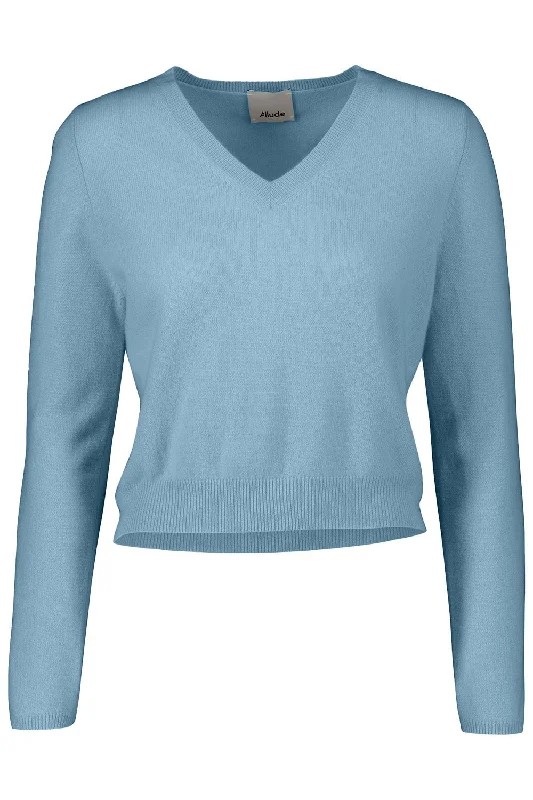 V-Sweater - Sky BlueAsymmetrical Knit Tops