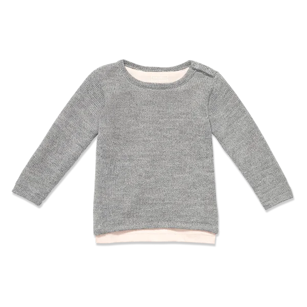 Girl Alpaca Sweater With Back OpeningLogo Knit Tops