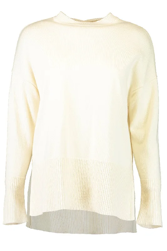 Relaxed Ribbed Trim SweaterEmbroidered Knit Tops