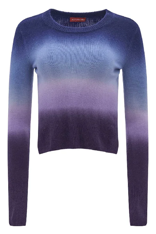 Camarina Sweater - Aubergine Dip DyeStriped Knit Tops