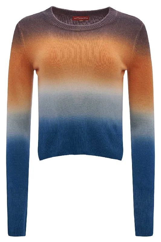 Camarina Sweater - Starling Dip DyeCable Knit Tops