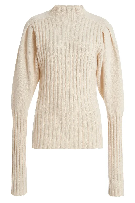 Mock Neck Ribbed SweaterThermal Knit Tops