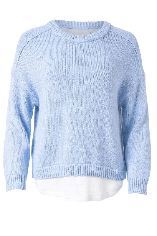 Corbin Looker Layered Crew SweaterDesigner Knit Tops