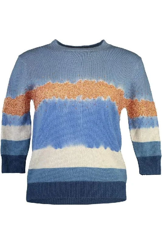 Embroidered Tie-Dye SweaterFishing Knit Tops