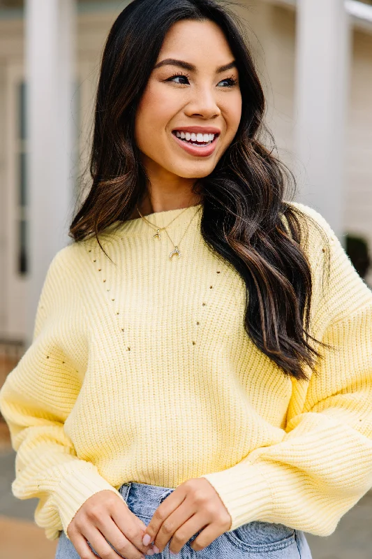 Here For You Yellow SweaterCashmere Knit Tops