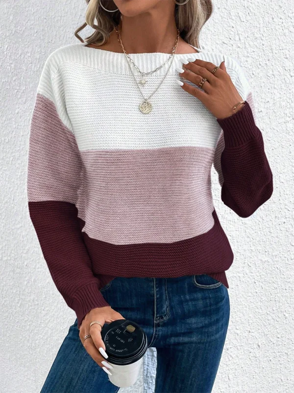 Loose crew neck sweaterScoop Neck Knit Tops