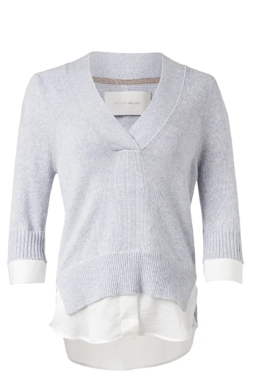 Lucie Layered Vee Looker SweaterLuxury Knit Tops