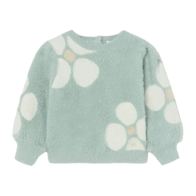 Green Daisy Knit SweaterMohair Knit Tops