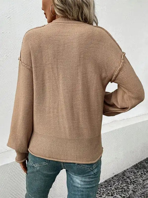 New long sleeve solid color autumn sweaterFormal Knit Tops