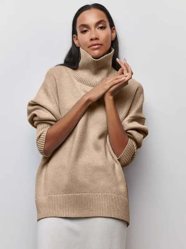 New loose half turtleneck autumn and winter sweaterLounge Knit Tops