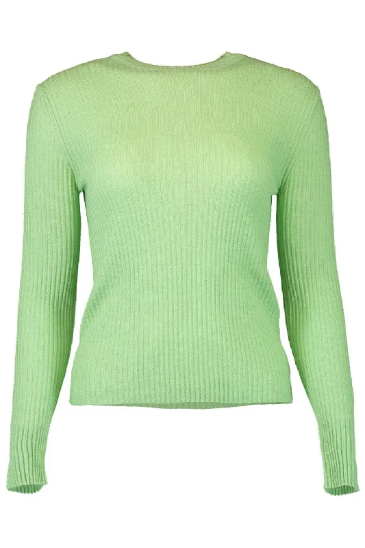 Slim Ribbed Crew Sweater - Aloe BloomLayered Knit Tops