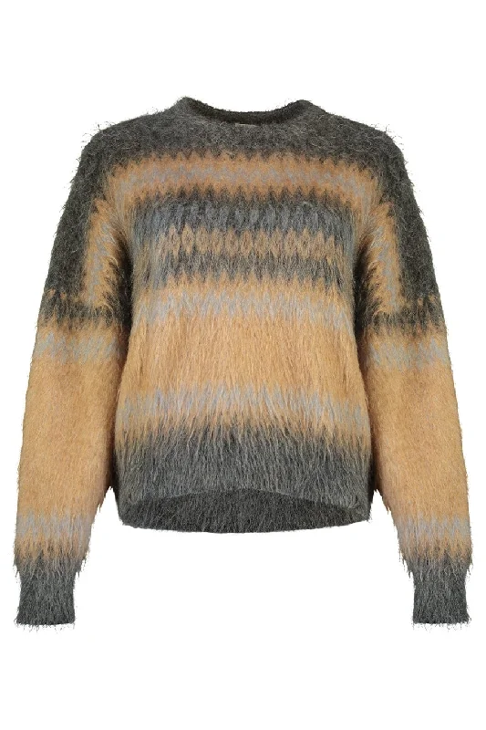 Striped Mohair SweaterPocketed Knit Tops