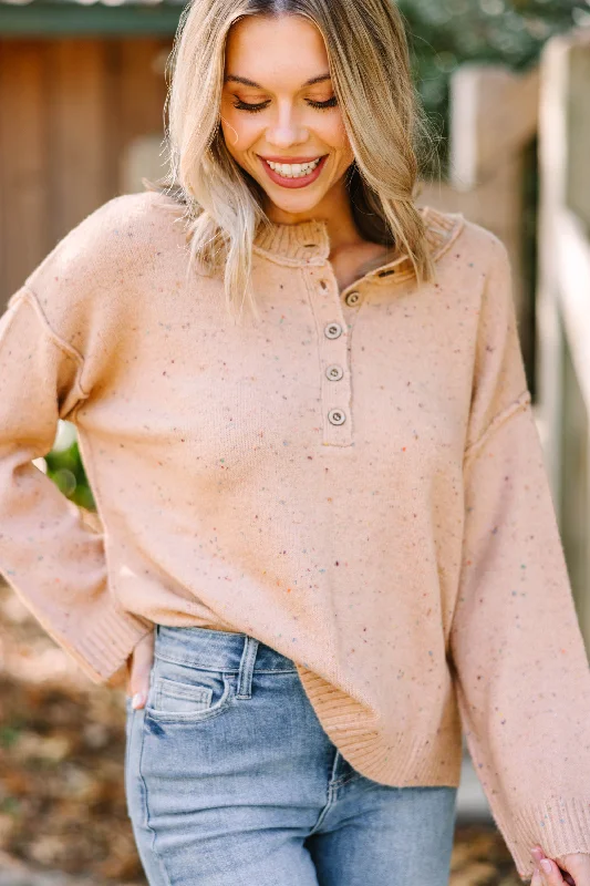 Where To Now Brown Confetti SweaterGraphic Knit Tops