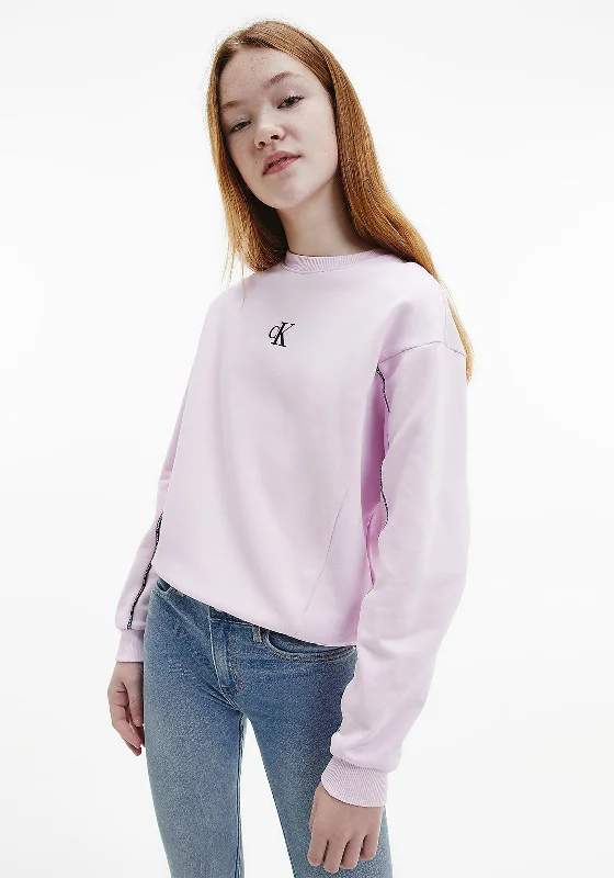 Calvin Klein Girls Organic Cotton Sweatshirt, Lavender