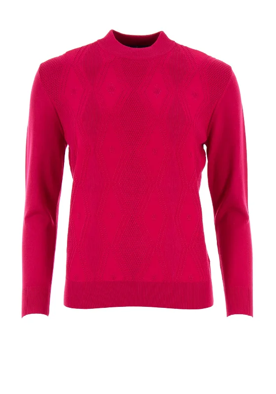 Castle of Ireland Embellished Diamond Knit Jumper, Pink